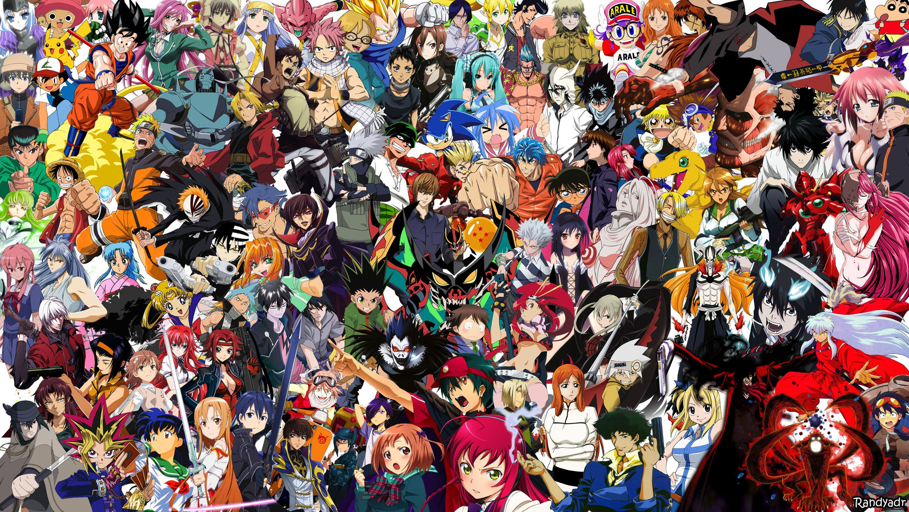 Collage of the most popular anime in the last decades to Black Americans.