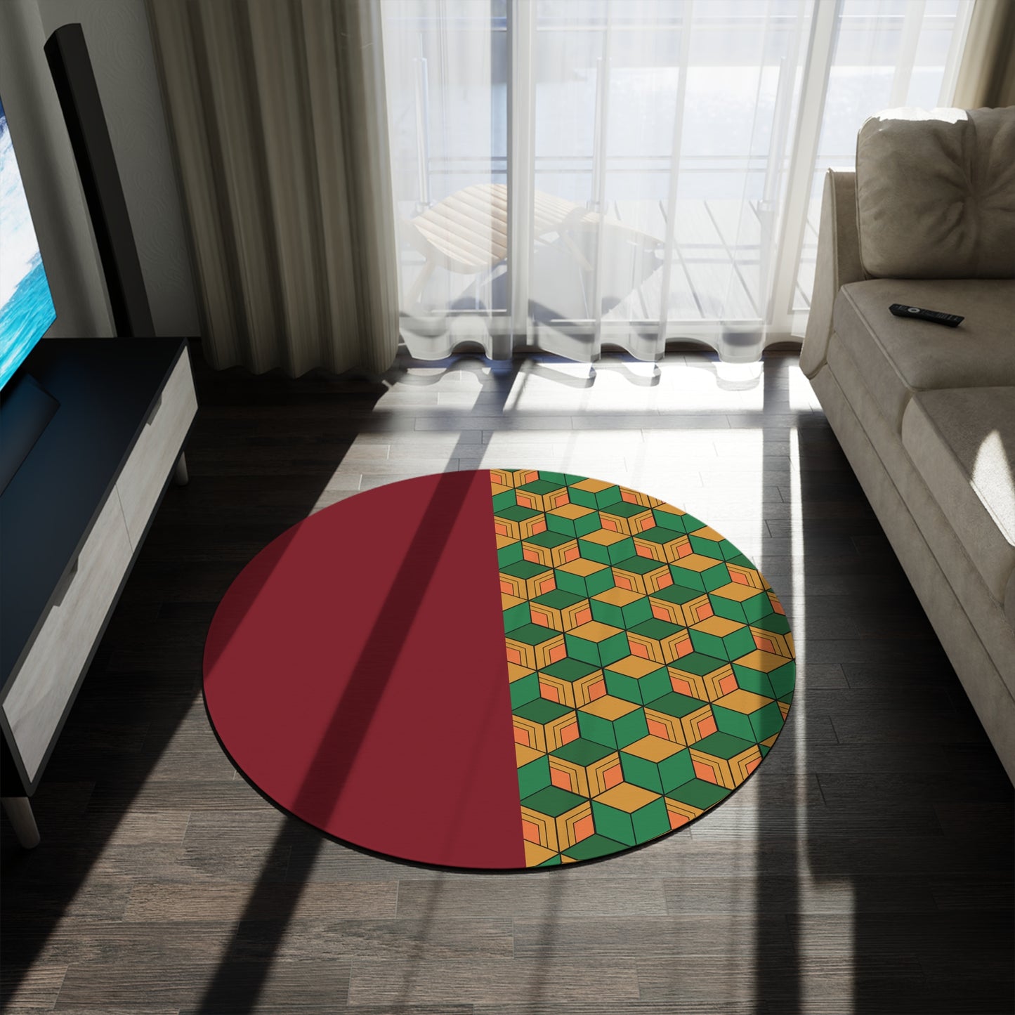Black Tmk Round Rug