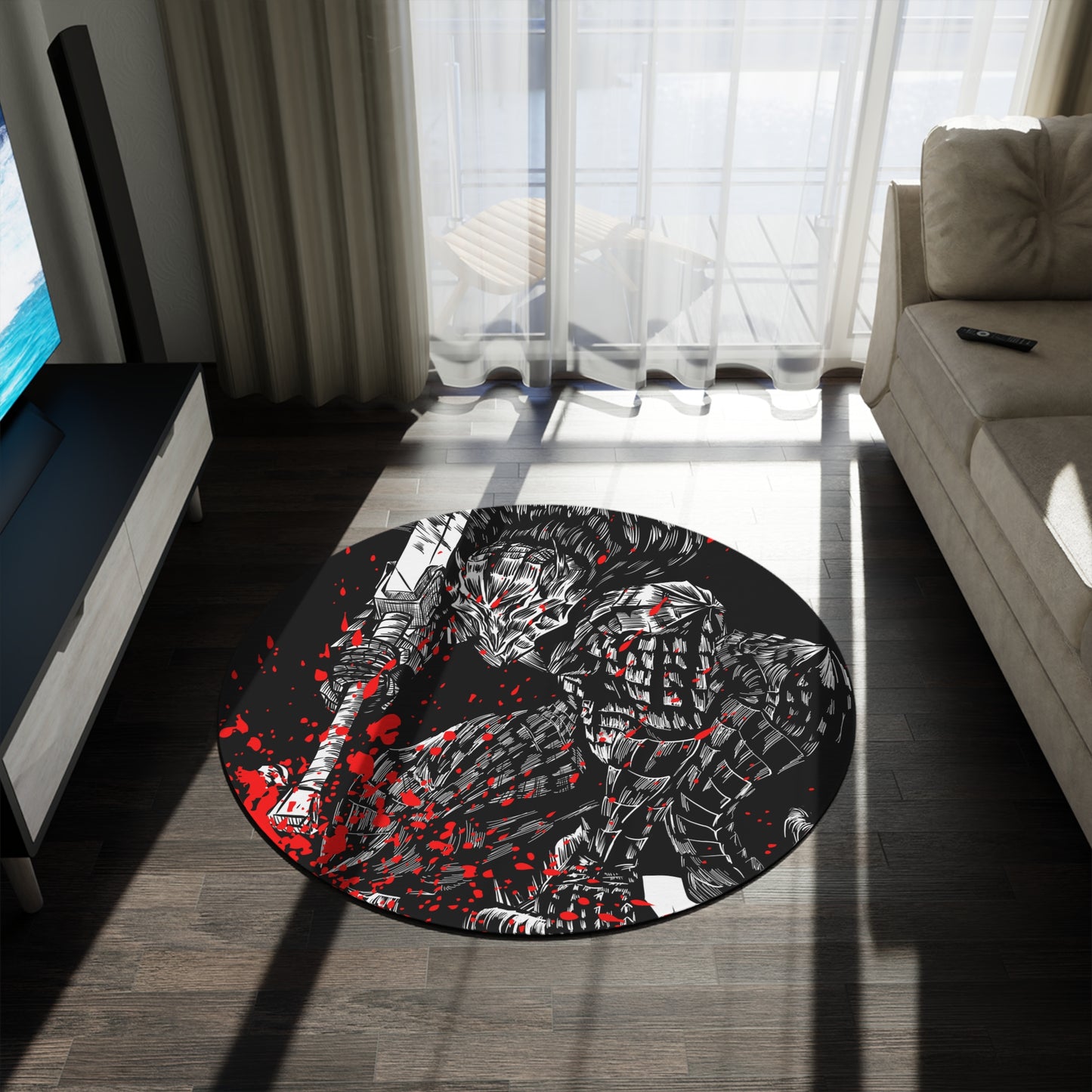 Berserk Splatter 1 Round Rug