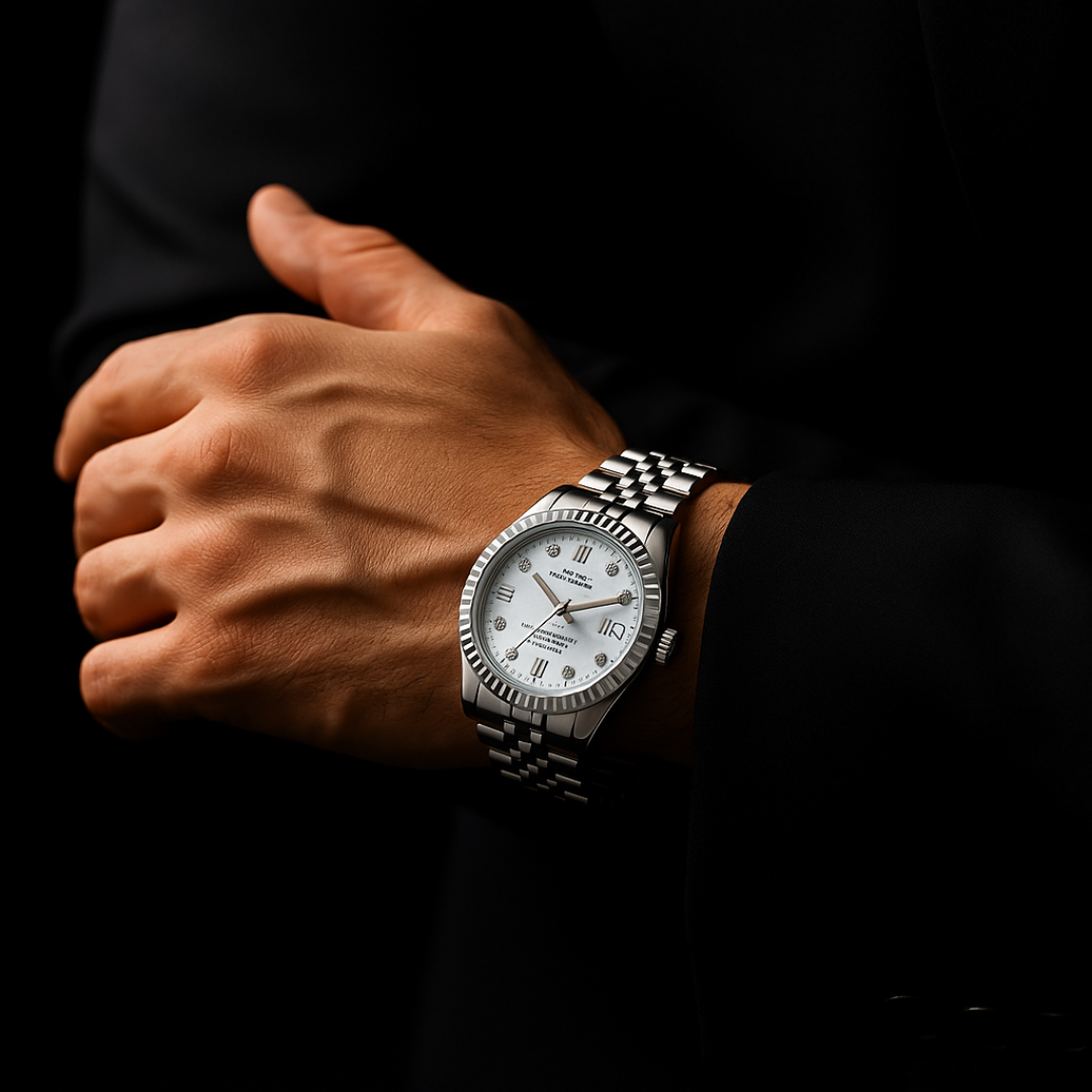 Silver Rlex Design Watch