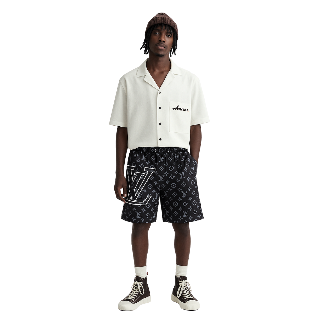 Black LLV Design Shorts