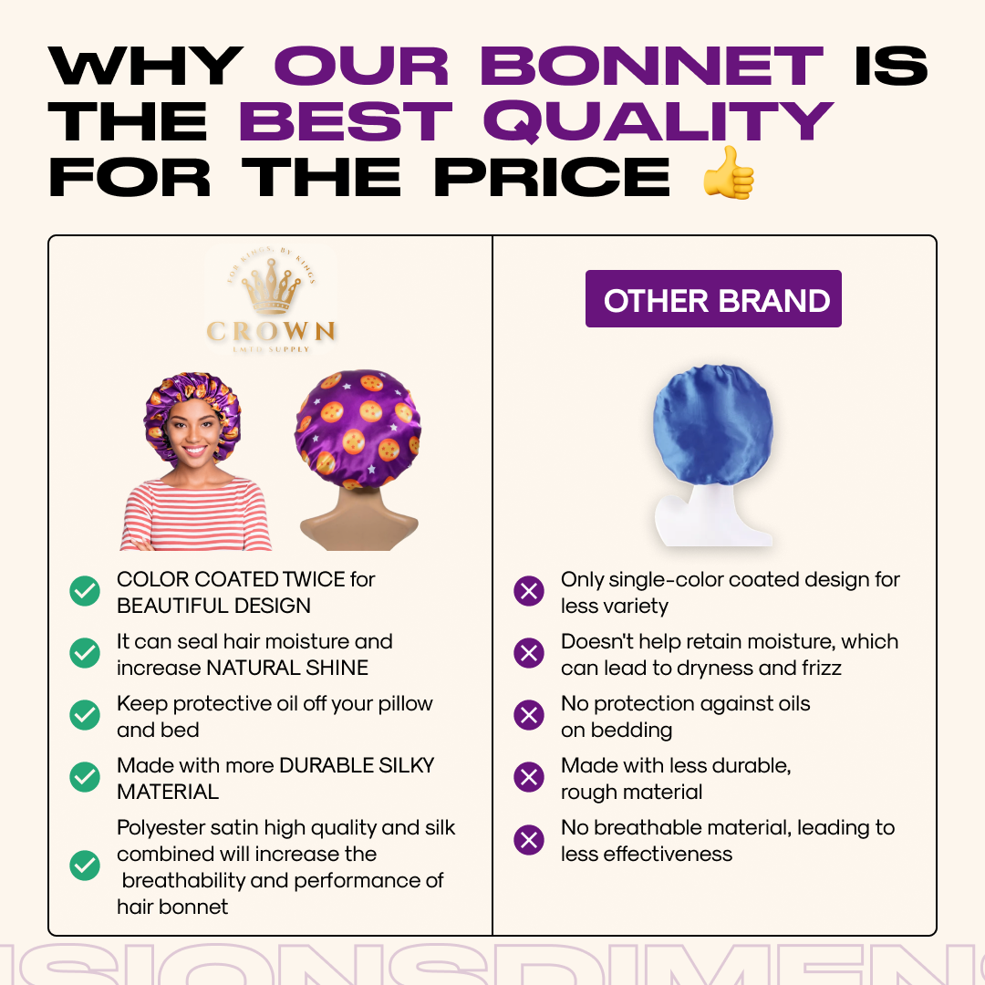 Purple Stars - Silky Bonnet Crown Limited Supply