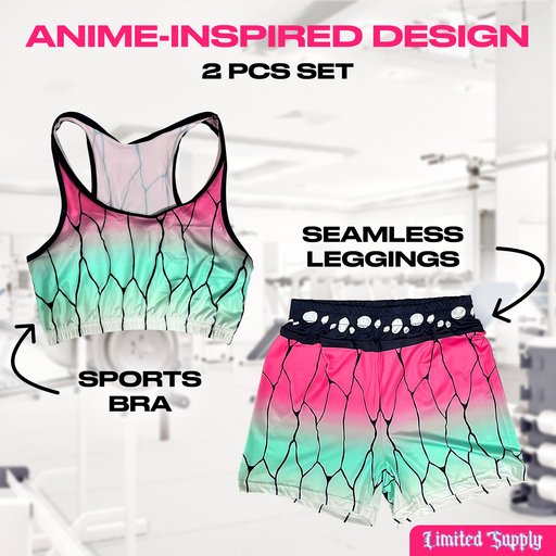 2pcs Anime Workout Outfits for Women Athletic Tops Yoga Outfit Crown Limited Supply