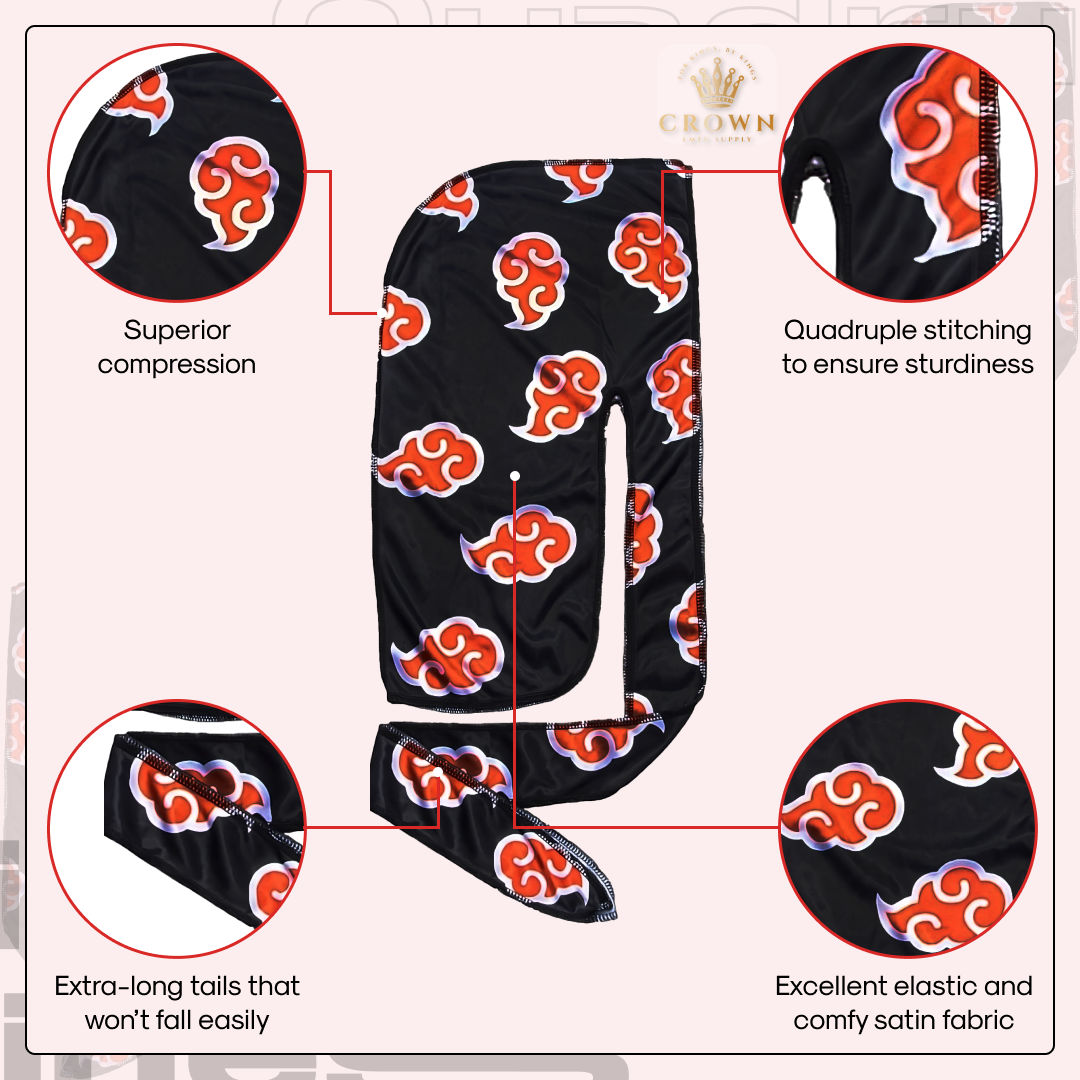 Red Akat - Silky Crown Durag Crown Limited Supply