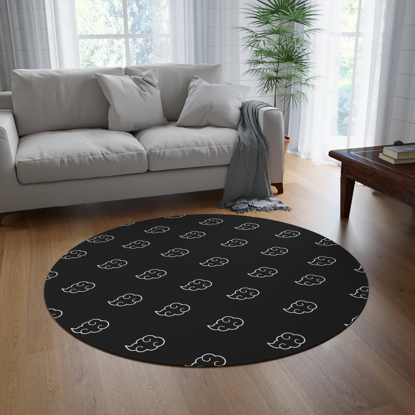 Black Cloud Round Rug