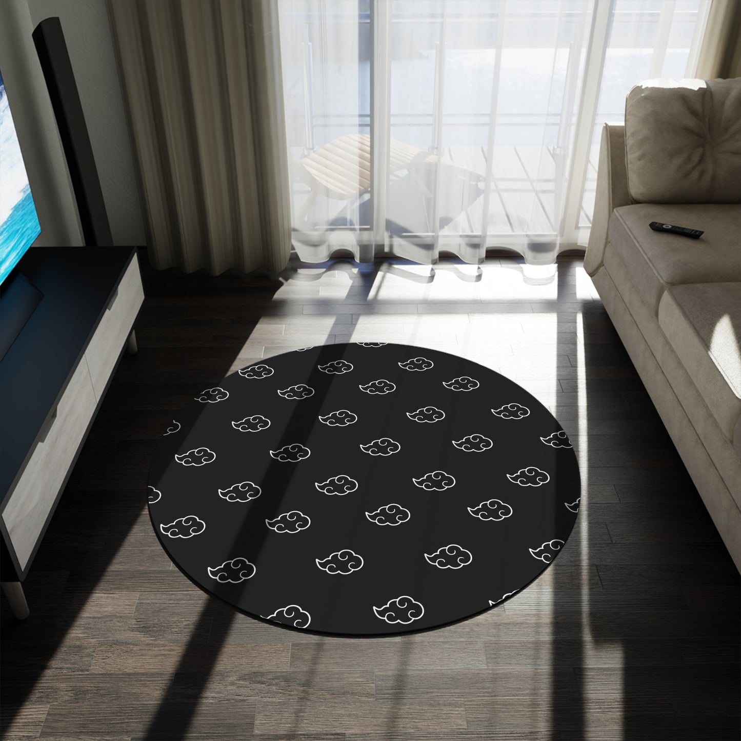 Black Cloud Round Rug