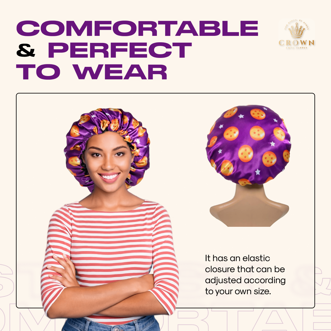Purple Stars - Silky Bonnet Crown Limited Supply