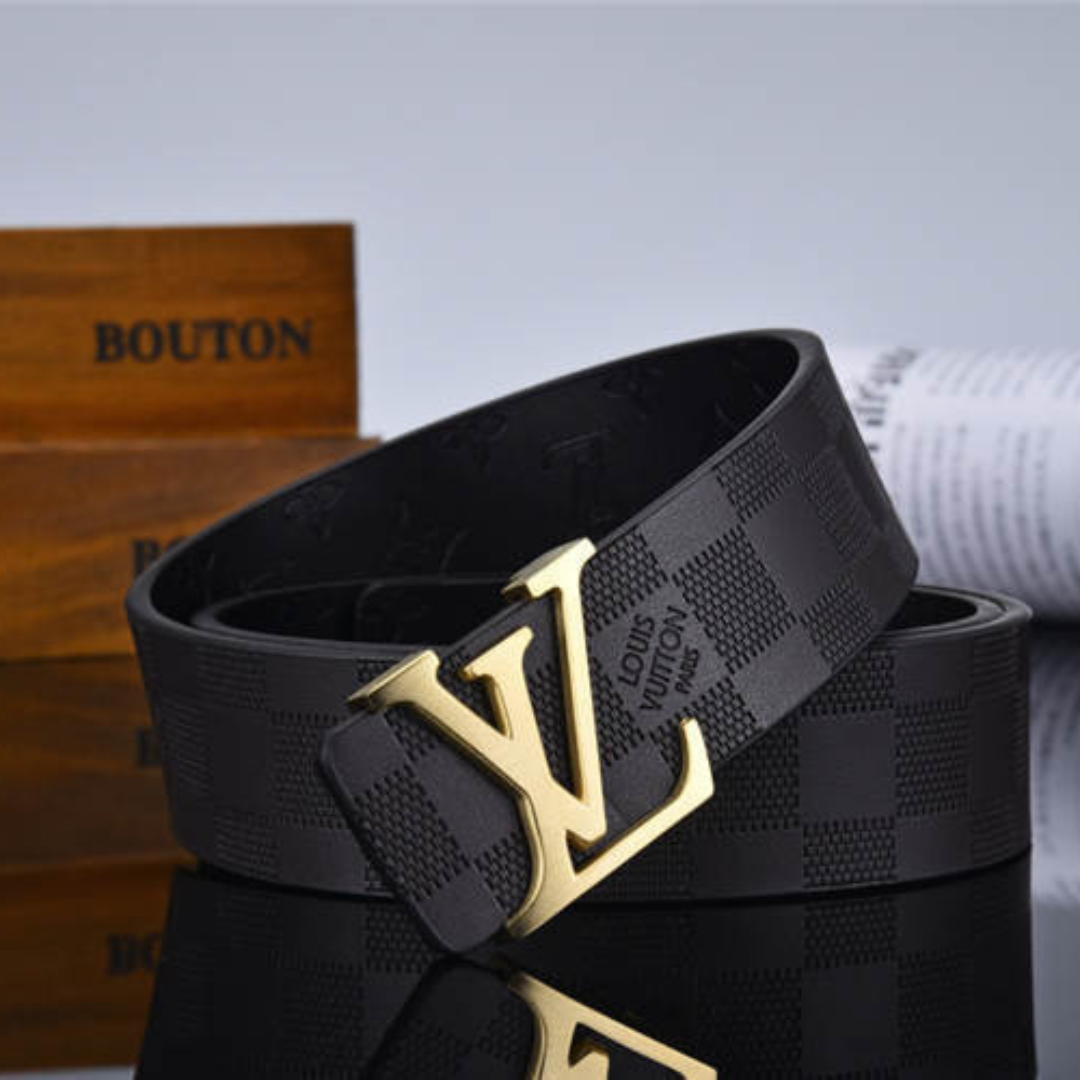Black on Gold Checkered Belt