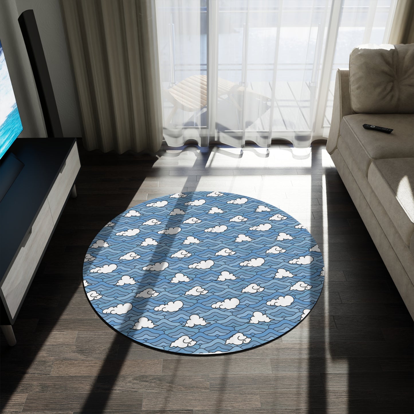 Blue Sakonj Round Rug