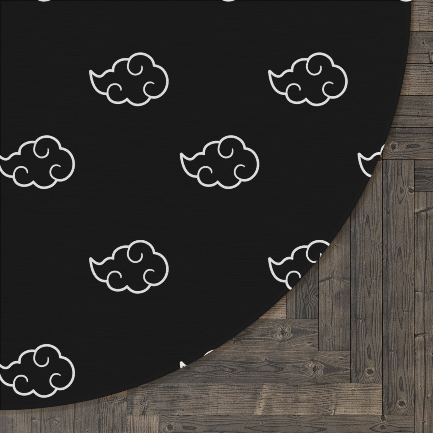 Black Cloud Round Rug