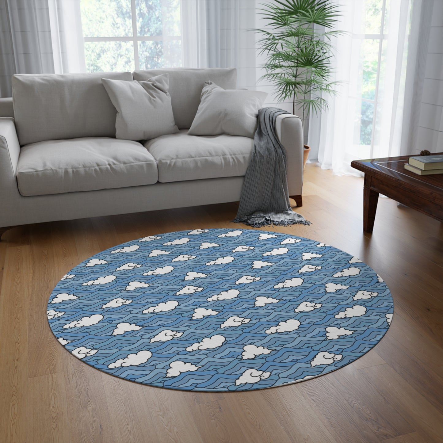 Blue Sakonj Round Rug