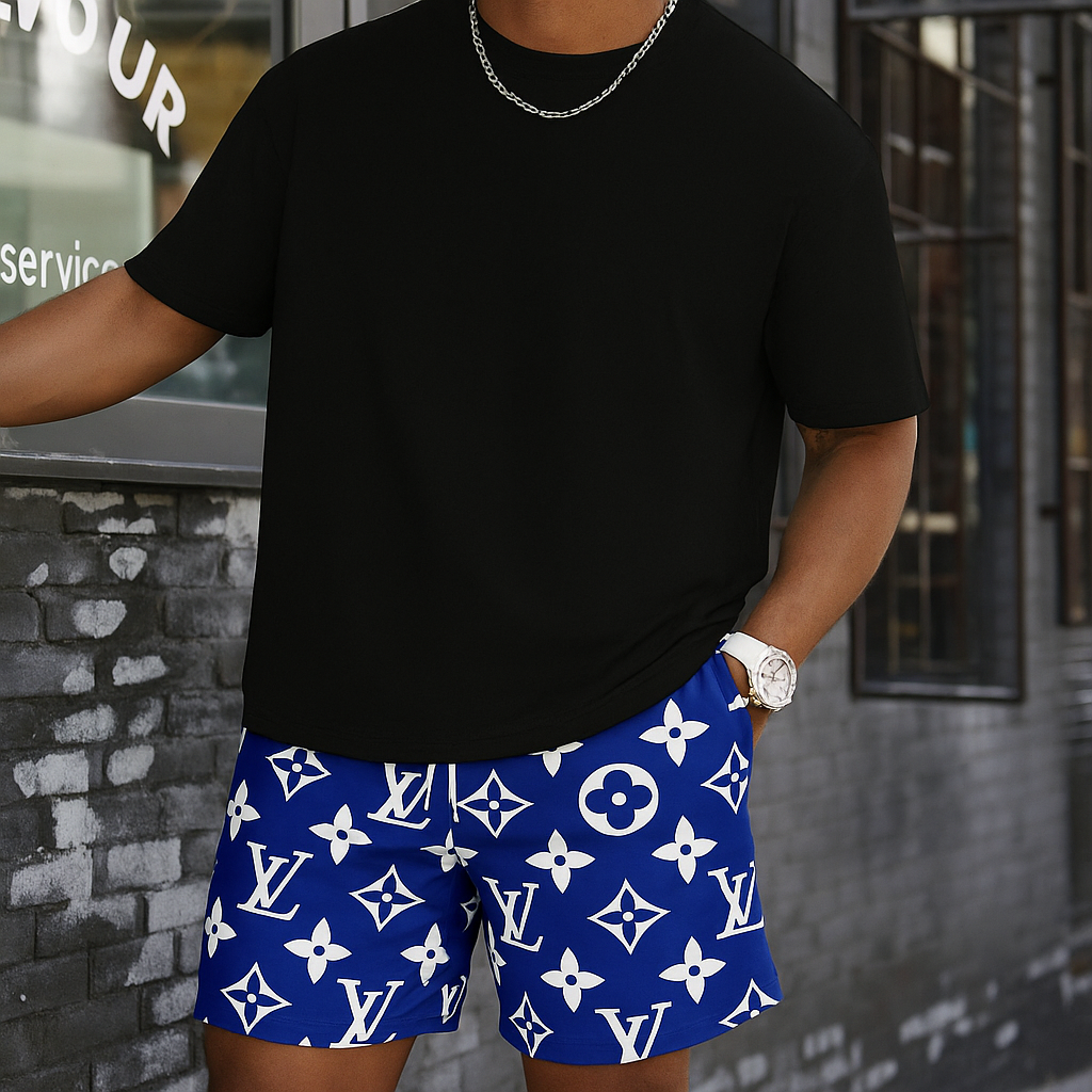 Blue LLV Design Shorts
