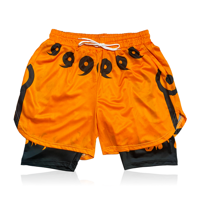 Crown Anime Shorts - Breathable Mesh Stretch Compression Gym Short with Pockets and Towel Holder Crown Limited Supply
