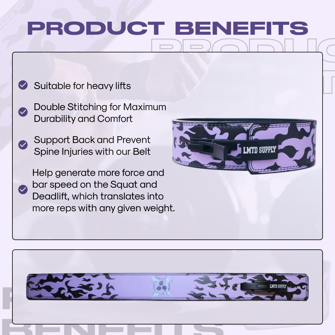 Purple Cursed Mark Anime Lever Belt Crown Limited Supply