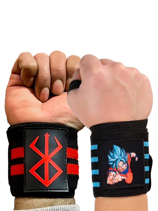 Anime Wrist Wraps 2 Pairs Bundle - Gym Accessories Support Weightlifting (2 DUO G) Crown Limited Supply