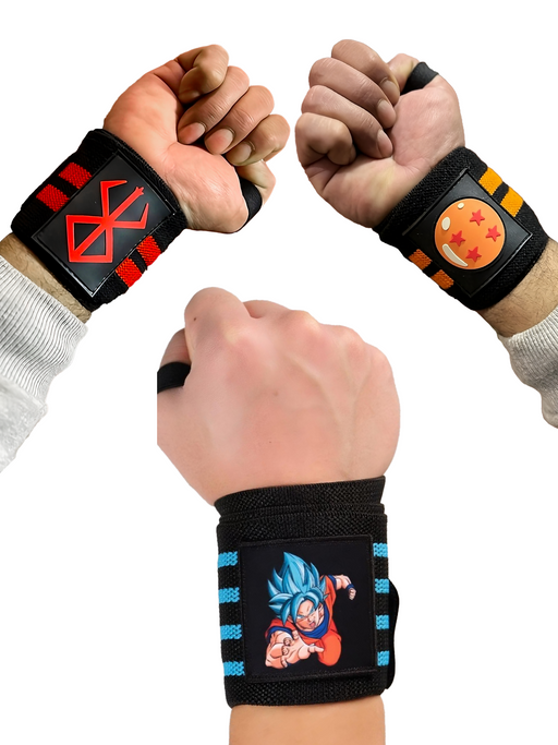 Anime Wrist Wraps 3 Pairs Bundle - 24" Lifting Straps for Men and Women ( Trio D) Crown Limited Supply