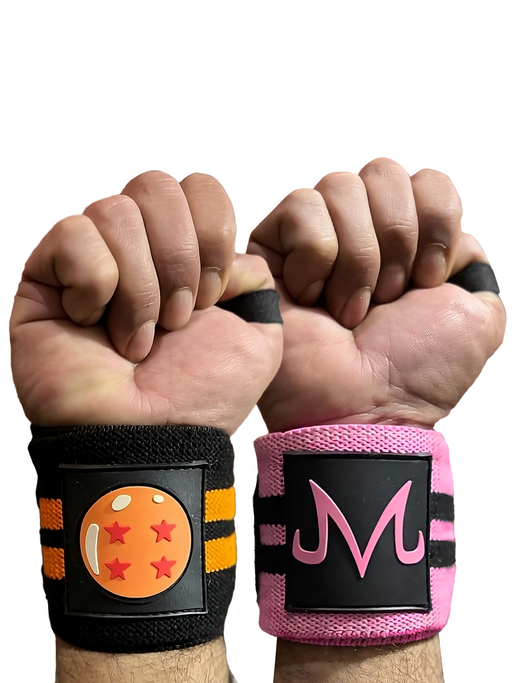 Anime Wrist Wraps 2 Pairs Bundle - Gym Accessories Support Weightlifting (2 DUO E) Crown Limited Supply