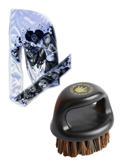 2pcs Set Anime Durag and Knuckle Boar Bristle Hair Brush Crown Limited Supply