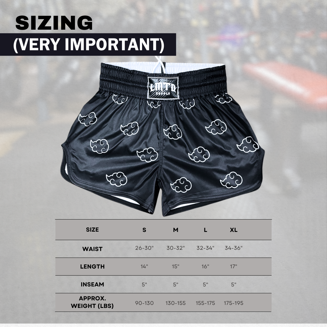 Anime Muay Thai Boxing Shorts (Black Cloud)