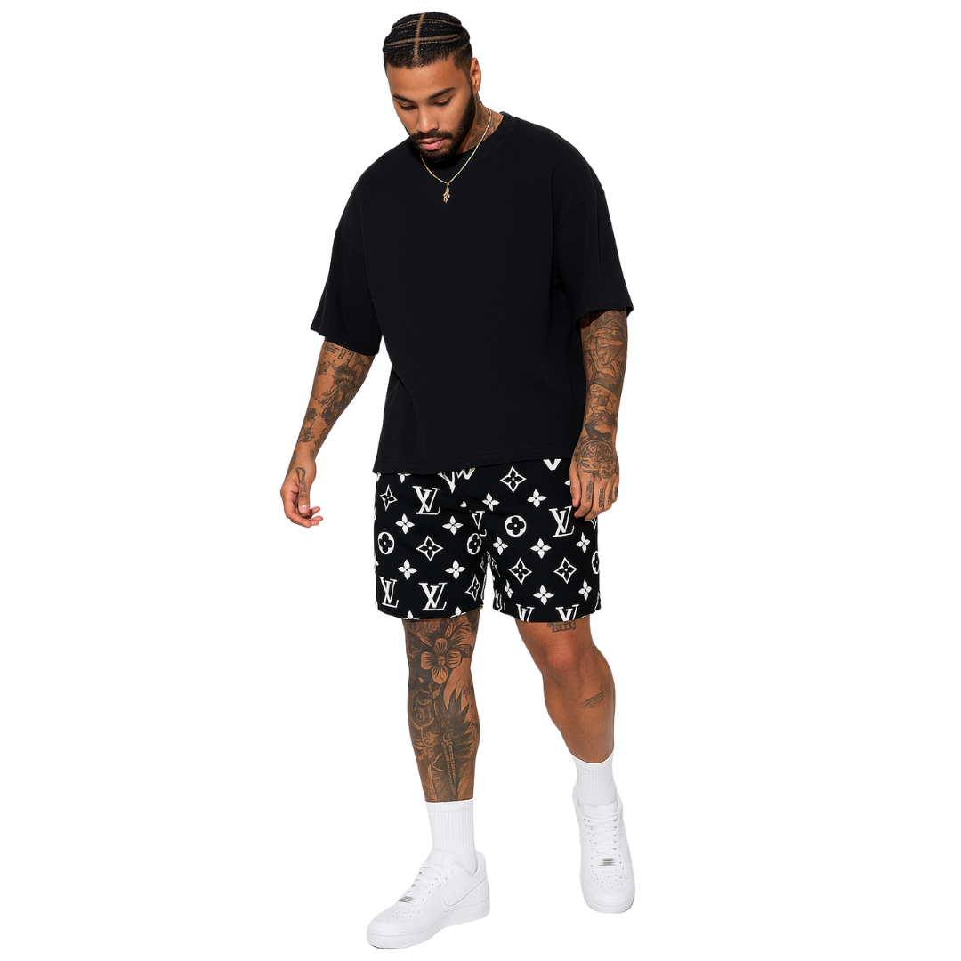 Black LLV Design Shorts 1