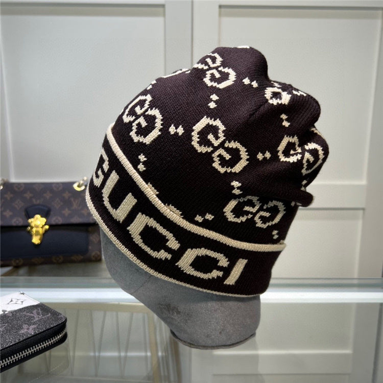 Black GG Design Beanie