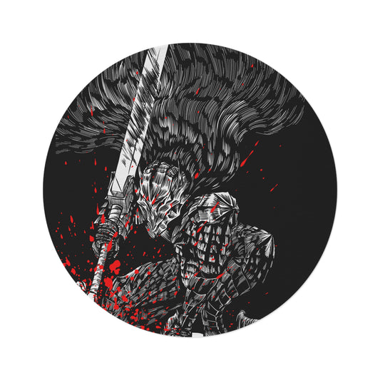 Bersrk Red Splatter Round Rug