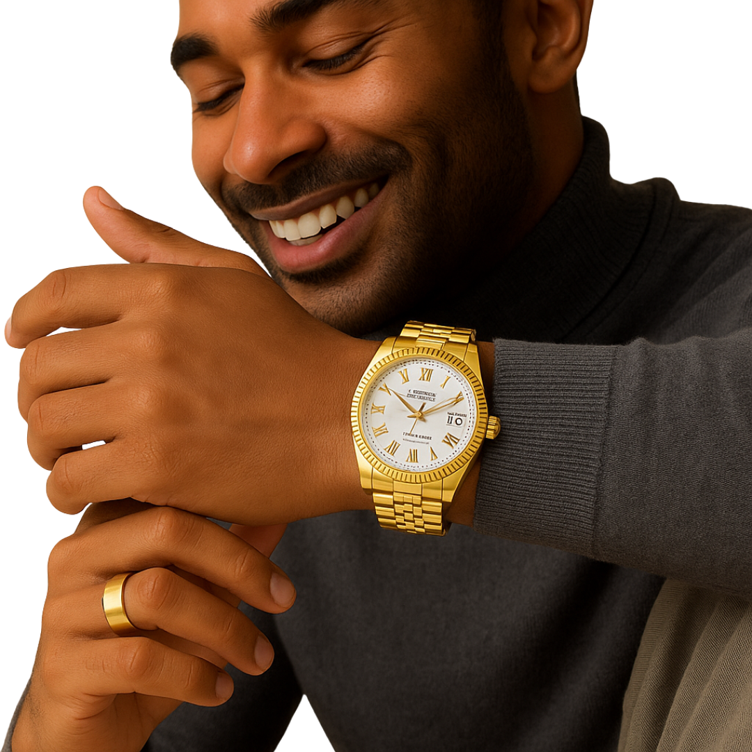 Gold Rlex Design Watch