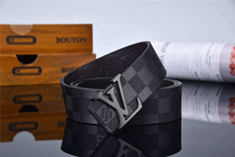 Black LLV Checkered Design Belt