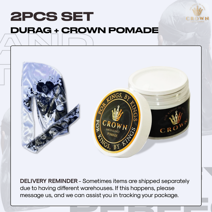 2pcs Set Anime Durag and 360 Wave Pomade Crown Limited Supply