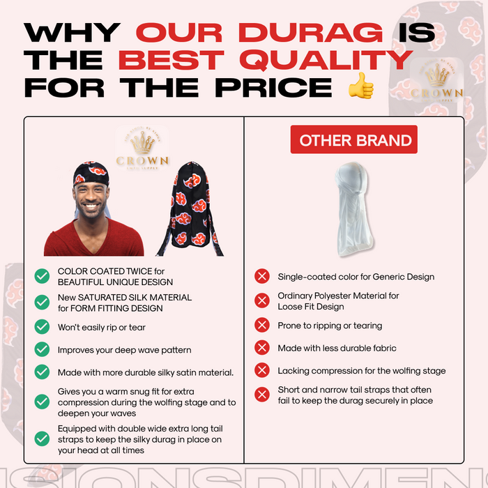 Red Akat - Silky Crown Durag Crown Limited Supply