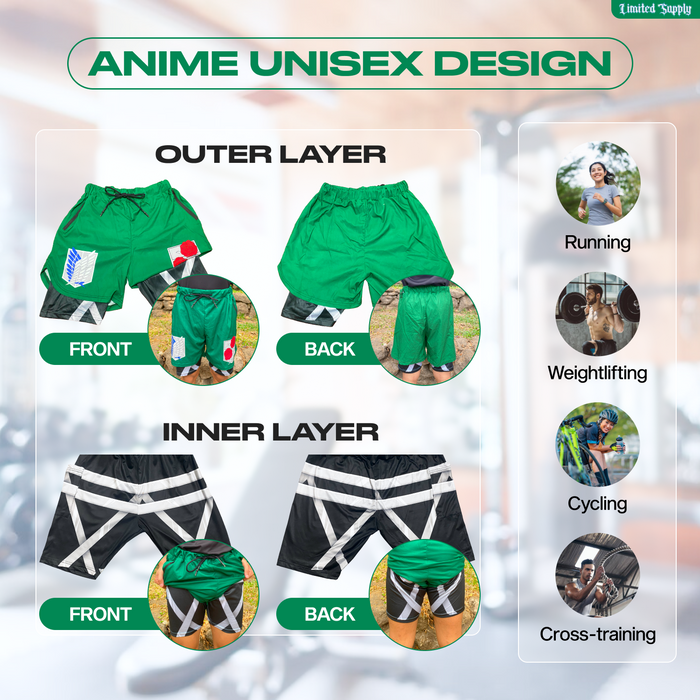 Green AOT Anime Shorts Crown Limited Supply