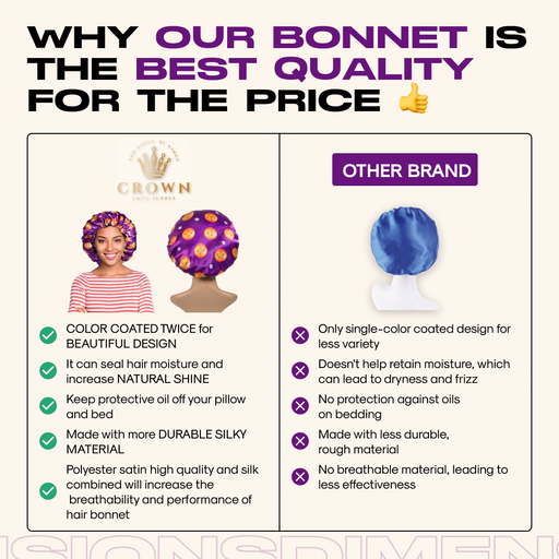 Purple Stars - Silky Bonnet Crown Limited Supply