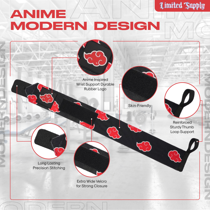 Anime Wrist Wraps 2 Pairs Bundle - 24" Lifting Straps for Men and Women (Akat Purple Duo) Crown Limited Supply
