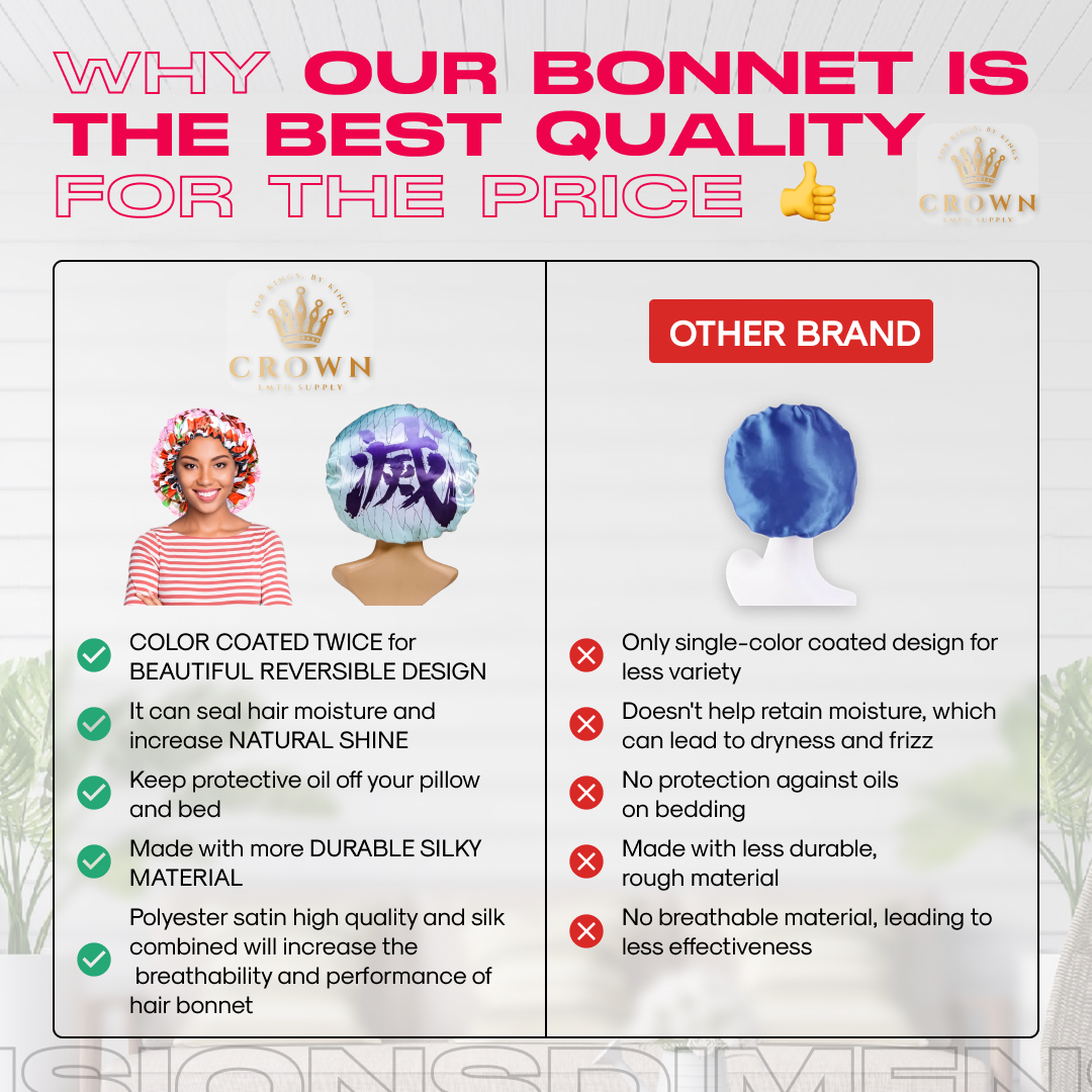 Reversible Anime Bonnets Crown Limited Supply