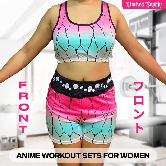 2pcs Set Anime Workout Outfits for Women Crown Limited Supply
