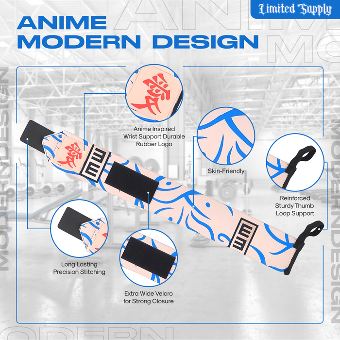 Anime Wrist Wraps Camo Lifting Straps 24" for Men and Women - 1 Pair Each, Gym Accessories Support Crown Limited Supply