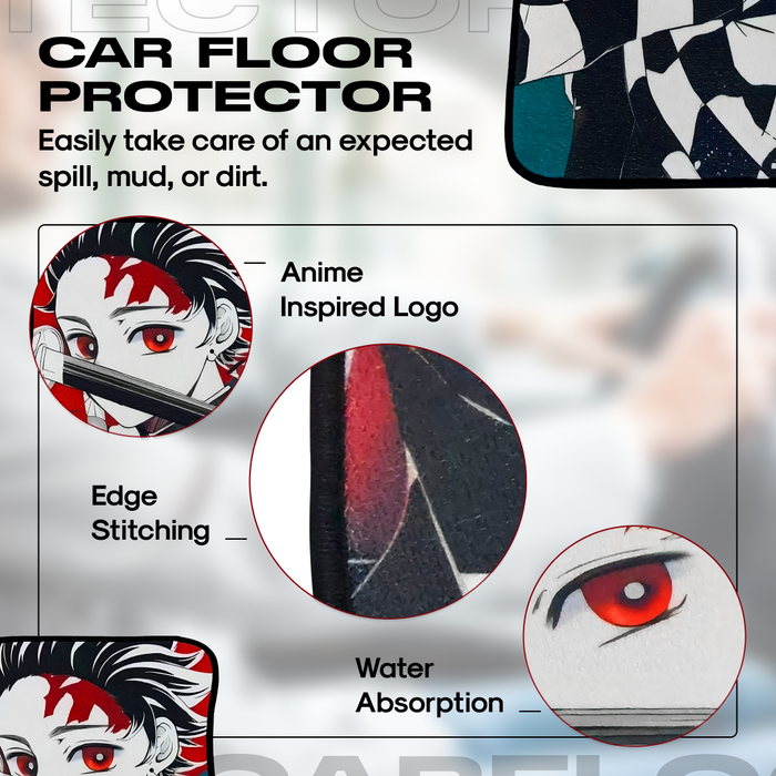 Duo Designs Anime Car Carpet Mat 2pcs Set C2