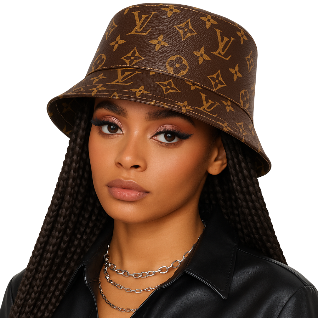 Brown LLV Design Bucket Hat