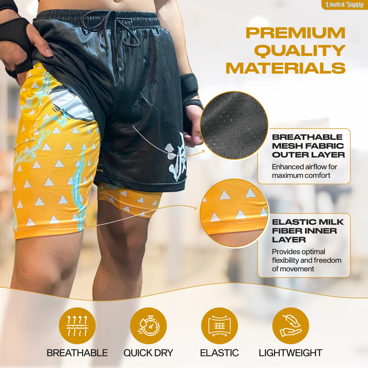 Exercise Compression Shorts Crown Limited Supply