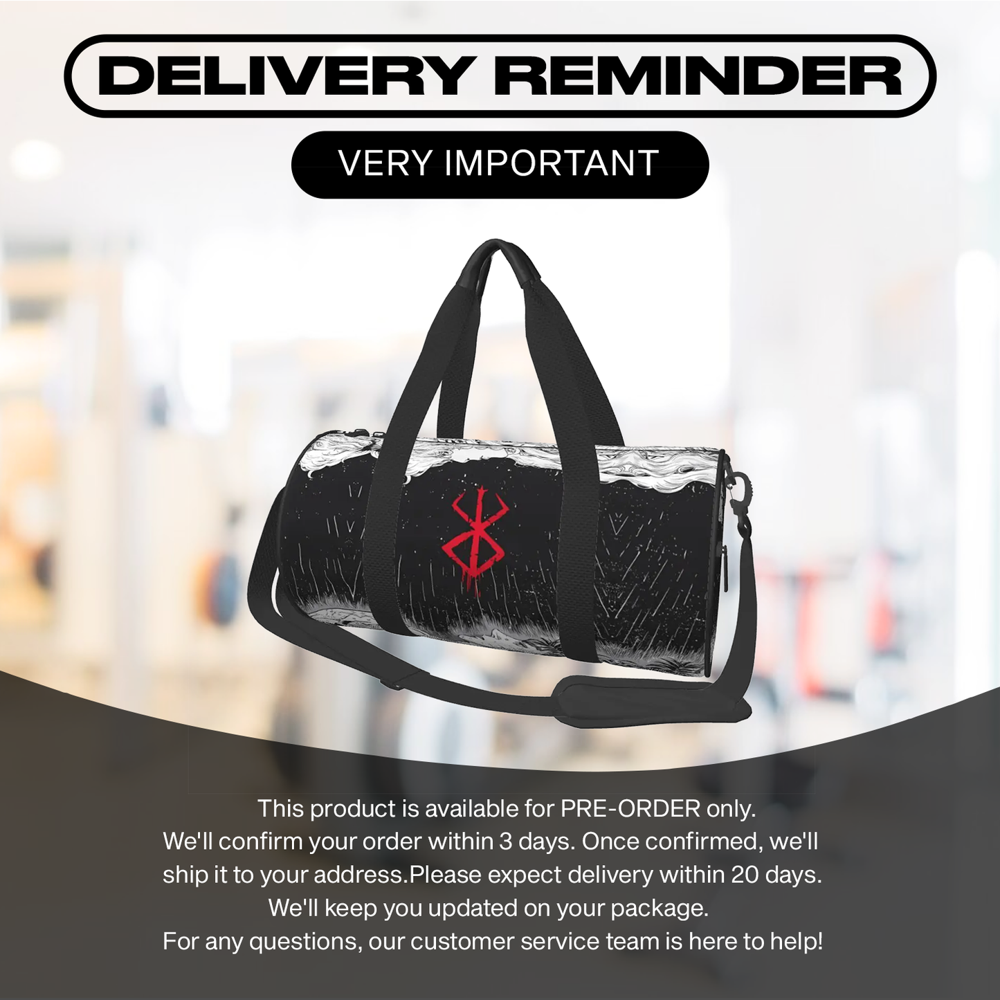 Pre Order Anime Gym Bag