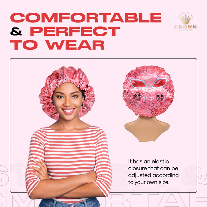 Silky Design Bonnet with Elastic Soft Band, Hair Braid Adjustable Women and Men Bonnets for Sleeping, Comfortable Satin Fabric Bonnet Crown Limited Supply