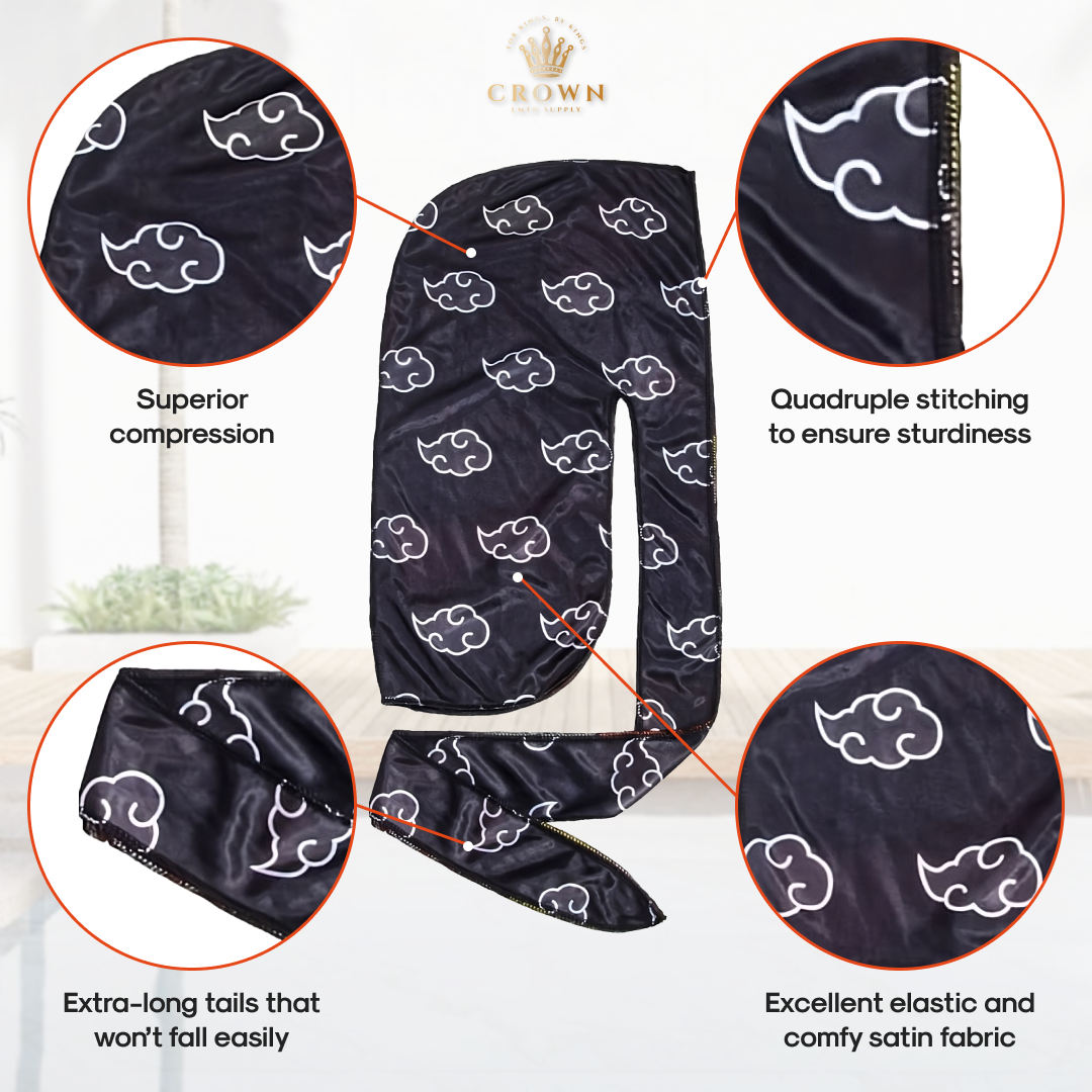 Reversible Anime Durag for Men and Women Crown Limited Supply