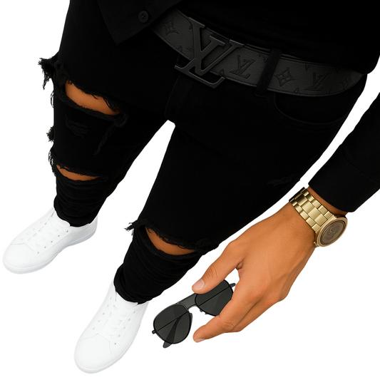 Black on Black with LLV design Belt