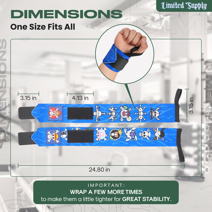 Anime Wrist Wraps 2 Pairs Bundle - 24" Lifting Straps for Men and Women (Green Blue Camo Duo) Crown Limited Supply