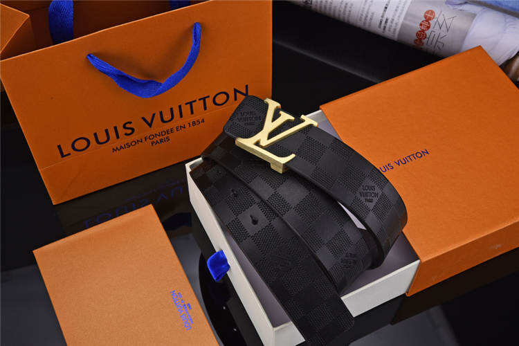 Black LLV Checkered Design Belt