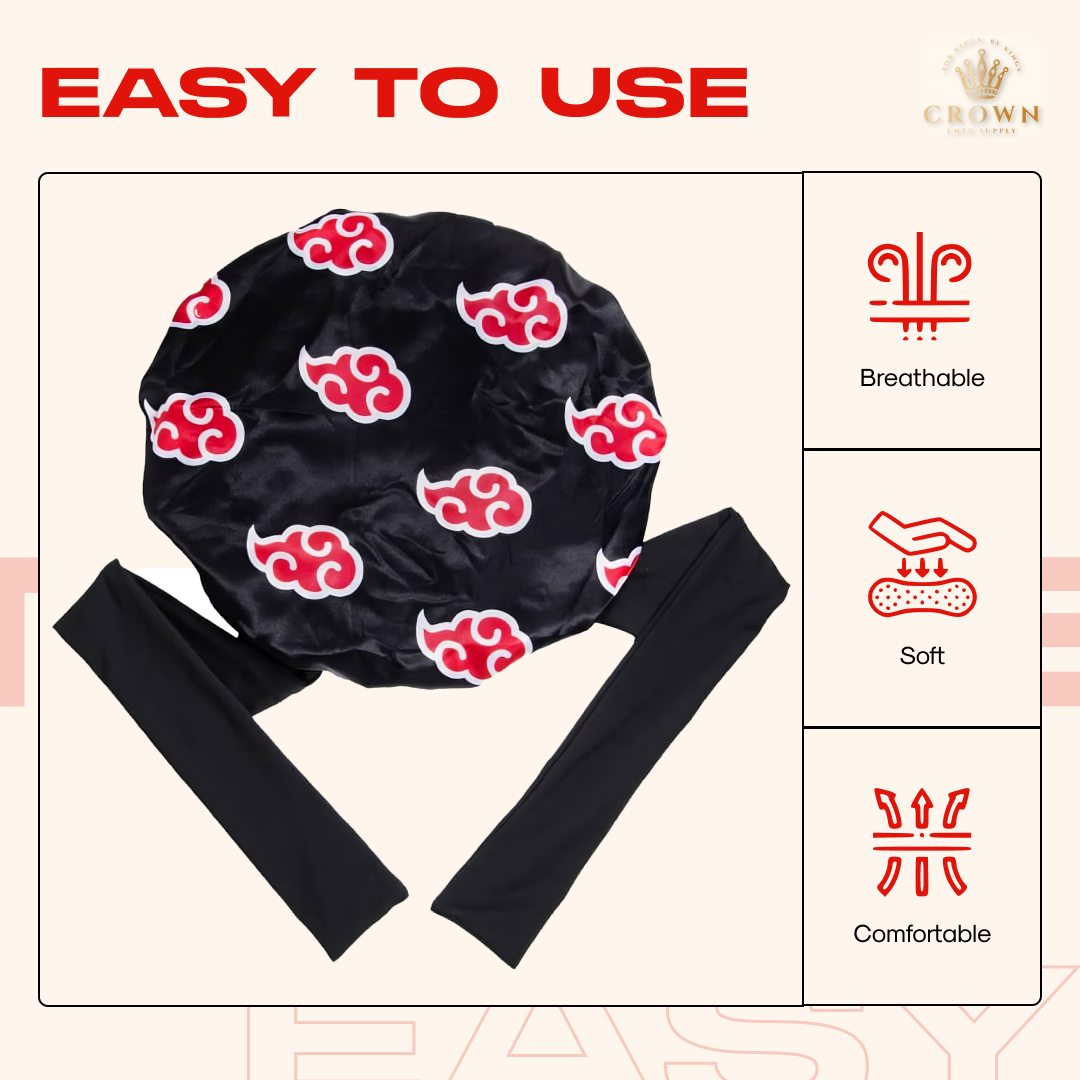 Non Slip Anime Bonnet with Tie Adjustable C1