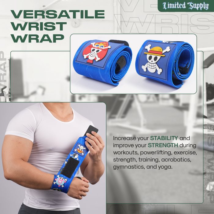 Anime Wrist Wraps 2 Pairs Bundle - 24" Lifting Straps for Men and Women (Green Blue Camo Duo) Crown Limited Supply