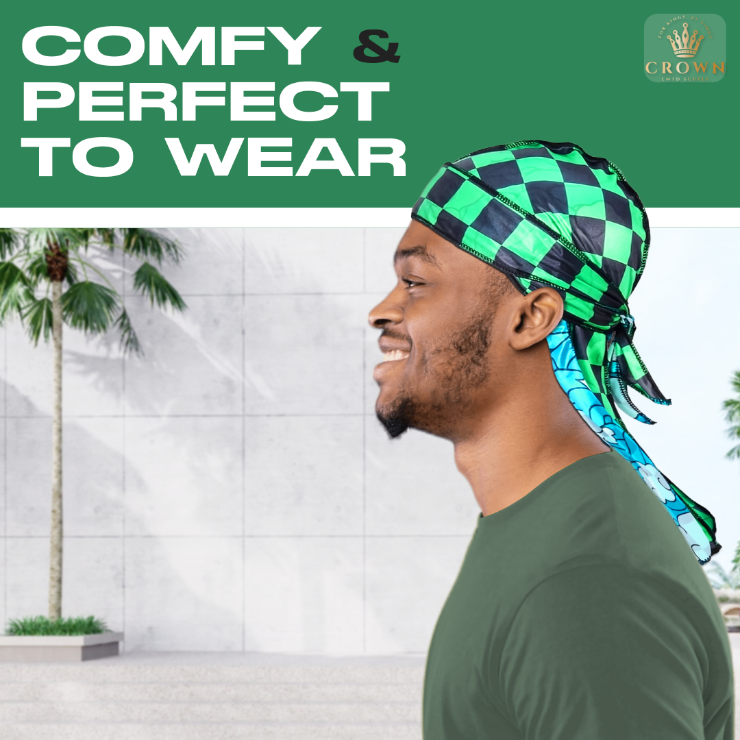 Reversible Anime Durag for Men and Women Crown Limited Supply