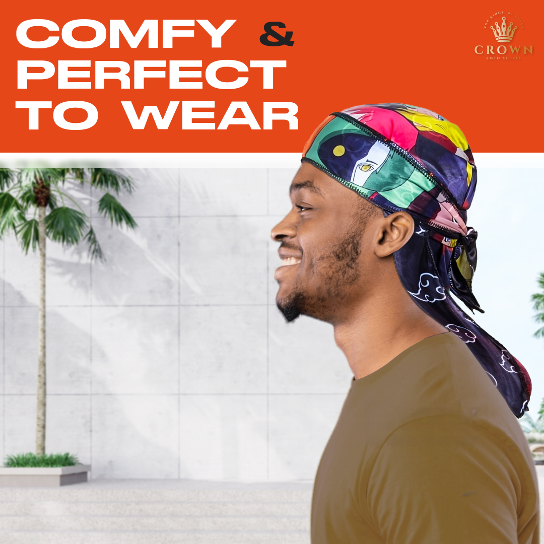 Reversible Anime Durag for Men and Women Crown Limited Supply