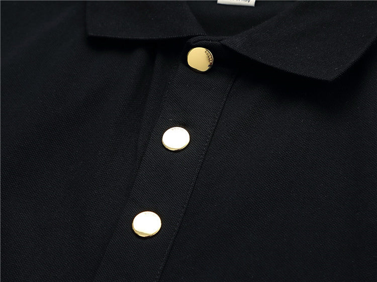 Black w/ Stripes GG Design Polo Shirt